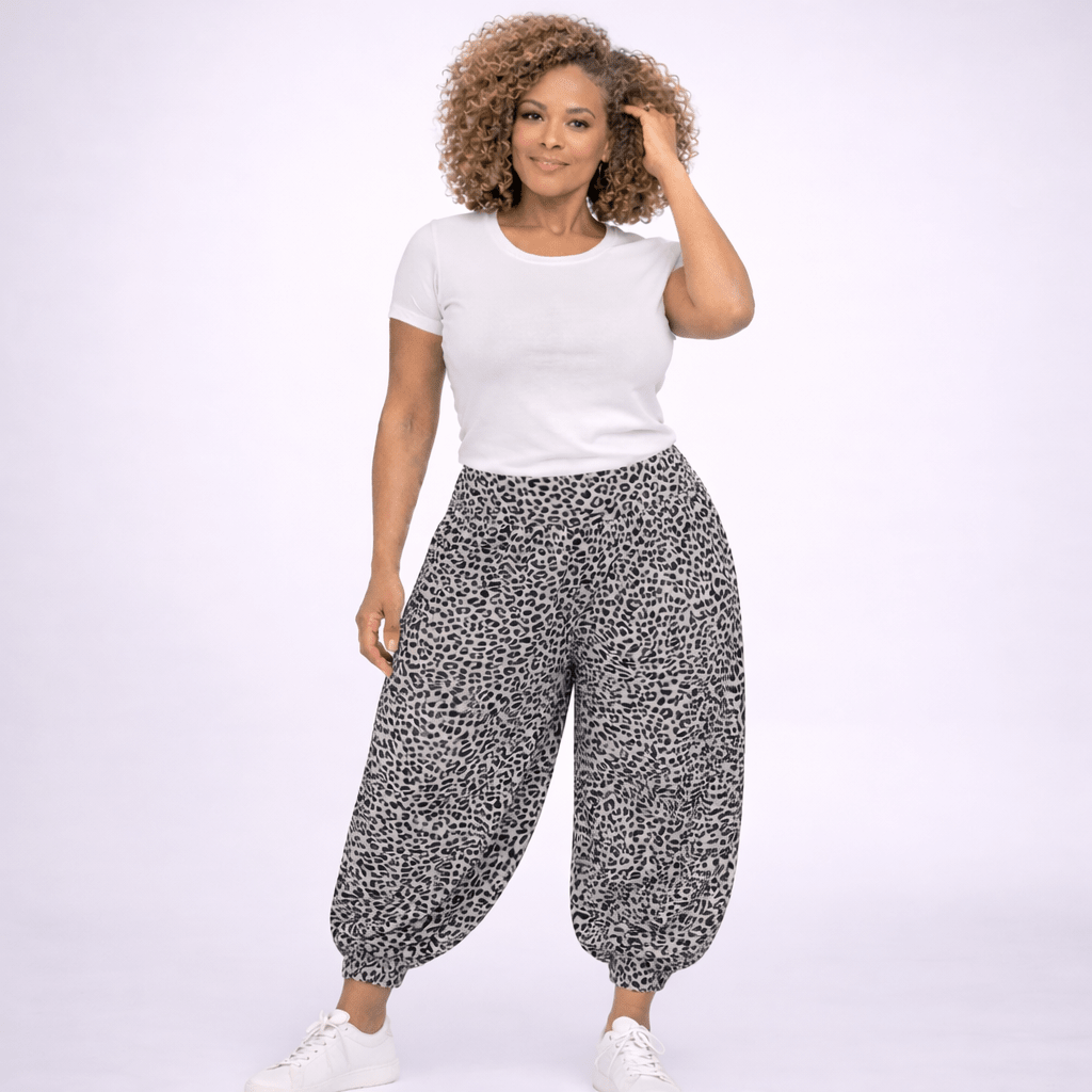 Leopard Print High Waist Harem Pants - FullFab