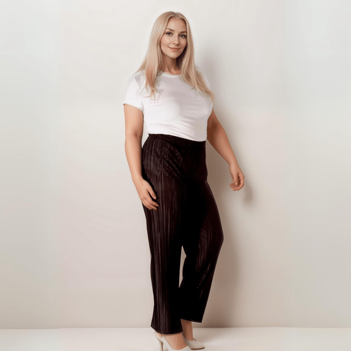 ROCKTHOSECURVES CRINKLE PLEATED ELASTIC WAIST TROUSERS - FullFab