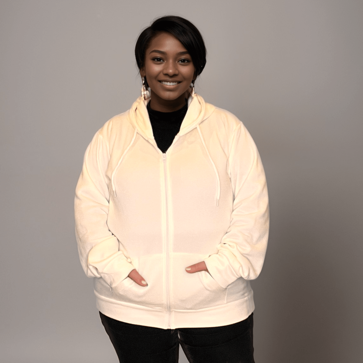ZIP UP HOODIE PLUS SIZE JACKET - FullFab