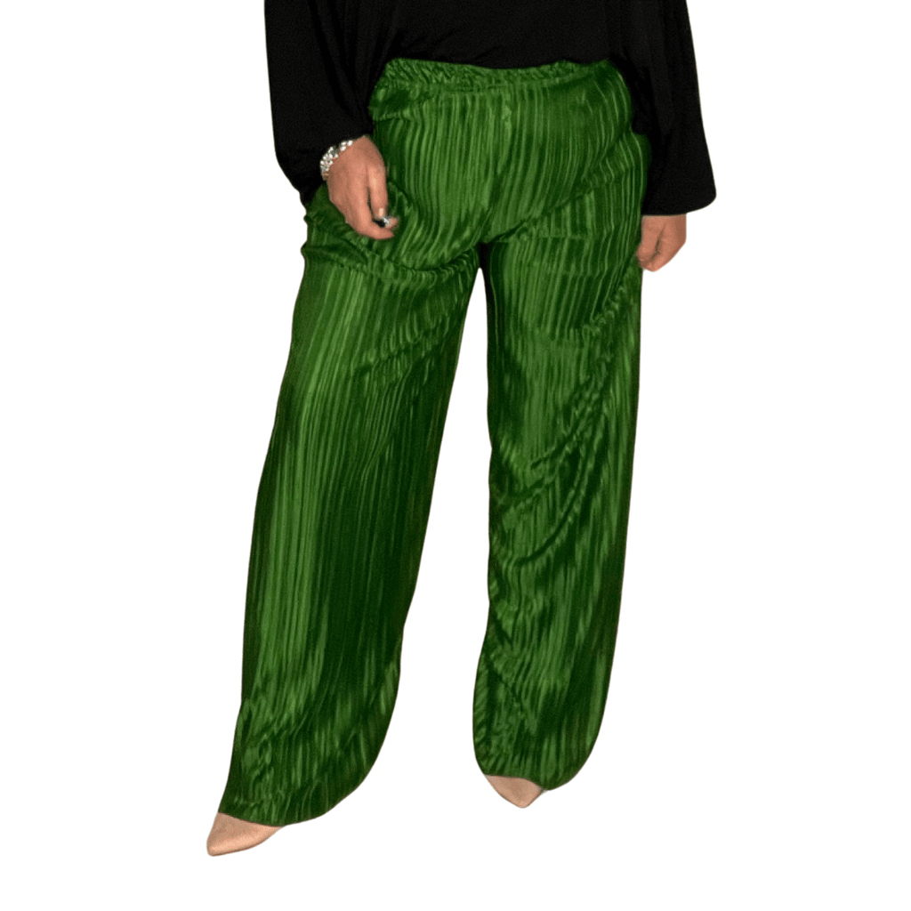 ROCKTHOSECURVES CRINKLE PLEATED ELASTIC WAIST TROUSERS - FullFab