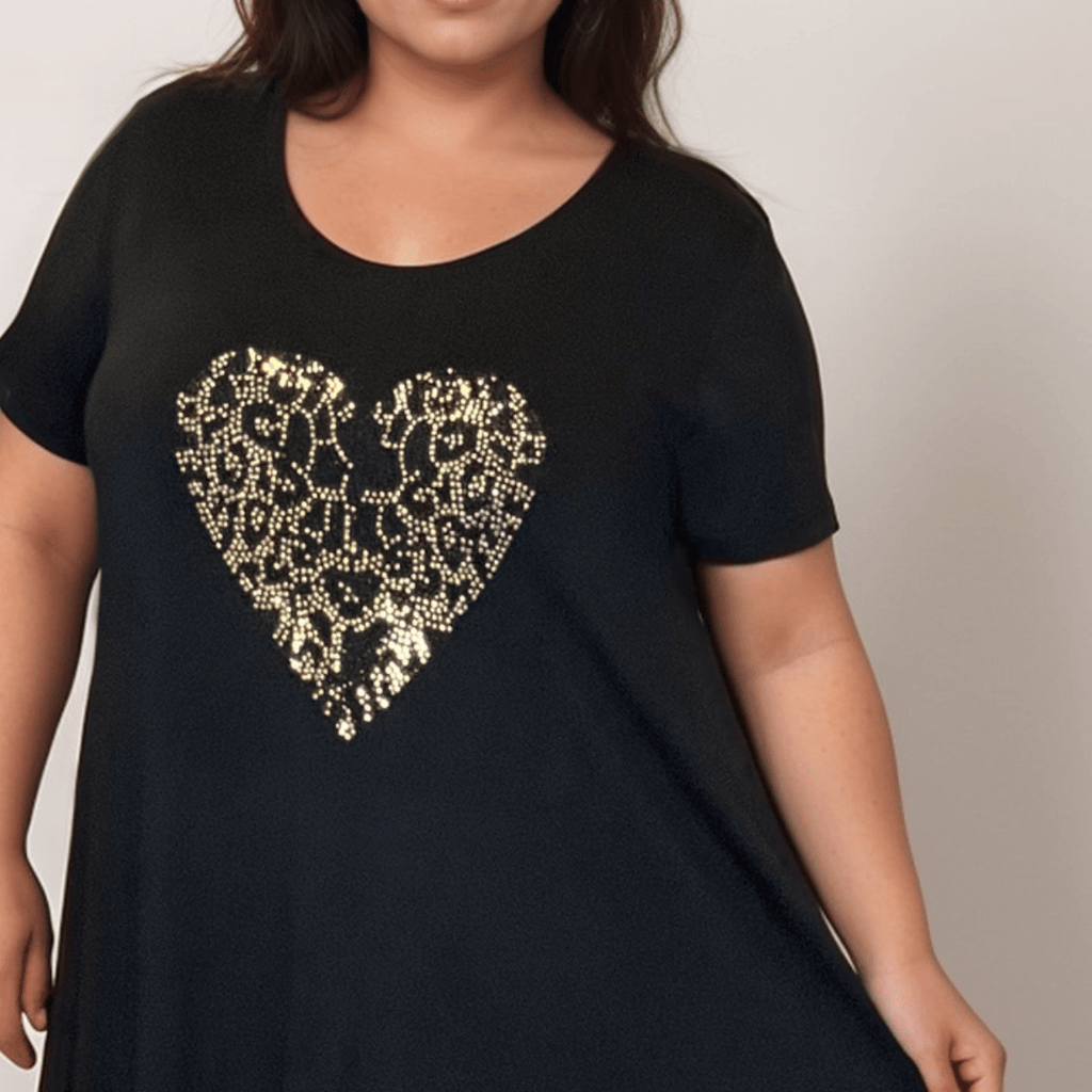 STUDDED HEART HANKY HEM LONG TOP - FullFab
