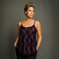 Black Lace Cami Vest / Swing Top with Co-ordinating Lining - FullFab