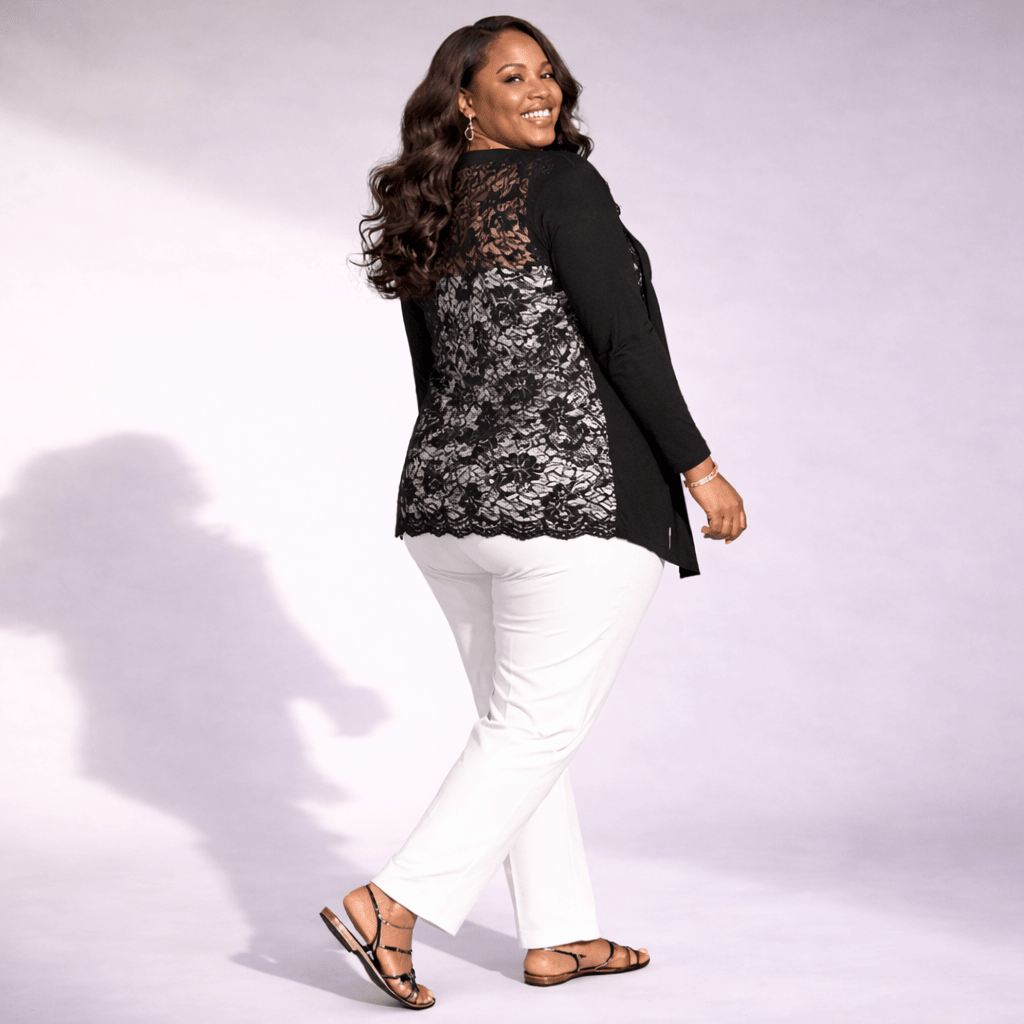 Scallop Hem Lace Back Open Front Cardigan - FullFab