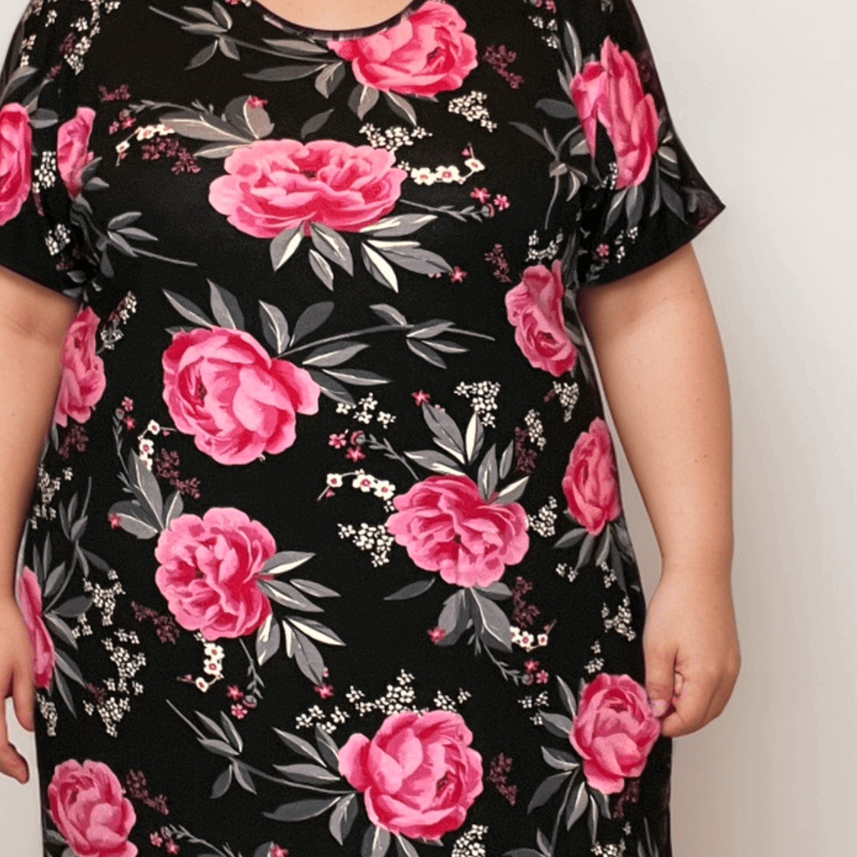 BLACK PINK ROSES LONG T-SHIRT - FullFab