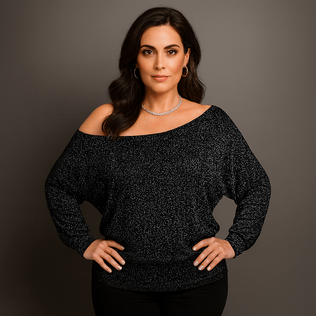 Sparkly Shimmer Off Shoulder Bardot Top - FullFab
