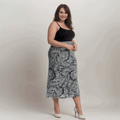 BLACK WHITE PAISLEY MAXI SKIRT - FullFab