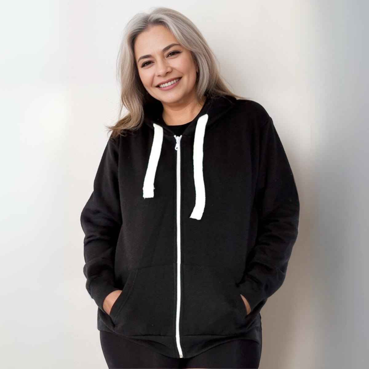 ZIP UP HOODIE PLUS SIZE JACKET