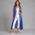 Sleeveless Lace Open Front Duster Jacket - FullFab