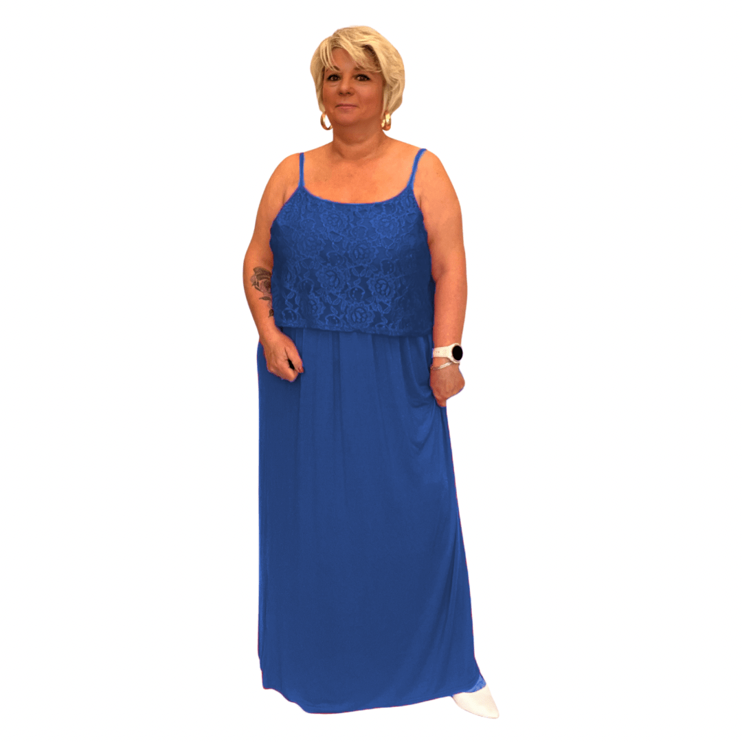 ROCKTHOSECURVES STRAPPY LACE OVERLAY MAXI DRESS - FullFab
