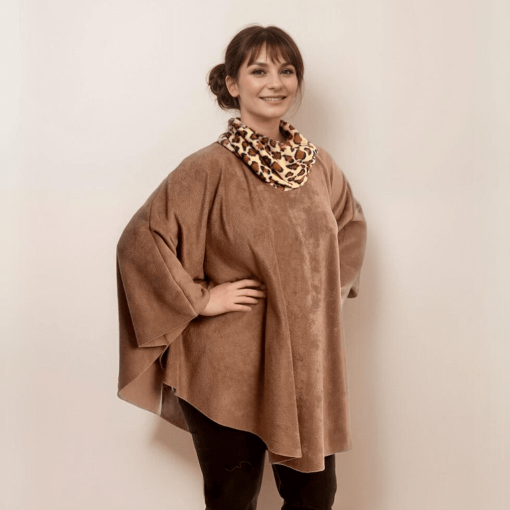 FLEECE POLO NECK OVERSIZED PONCHO / JUMPER - FullFab
