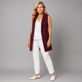 Sleeveless Open Front Long Length Blazer - FullFab