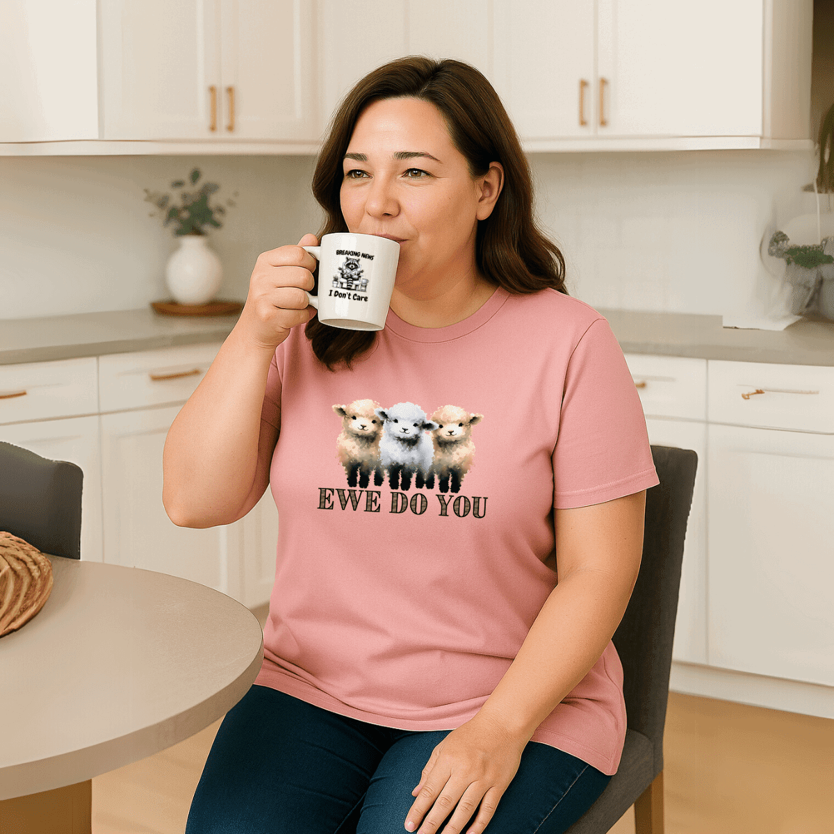 Cotton Long T-shirt Sheep “Ewe Do You” - FullFab
