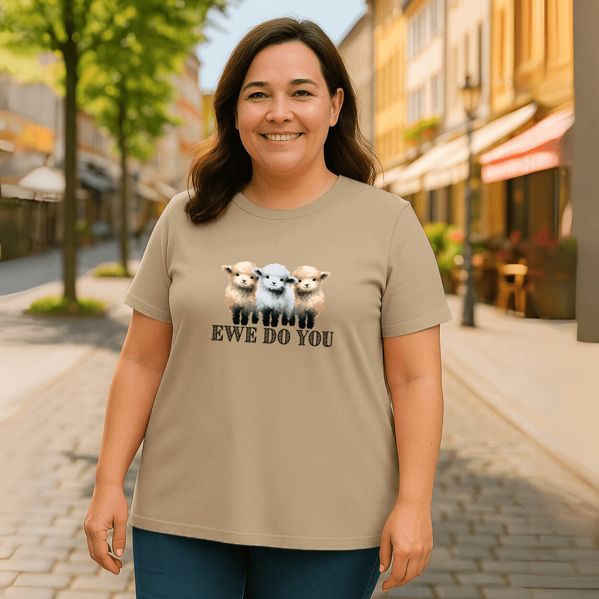 Cotton Long T-shirt Sheep “Ewe Do You” - FullFab