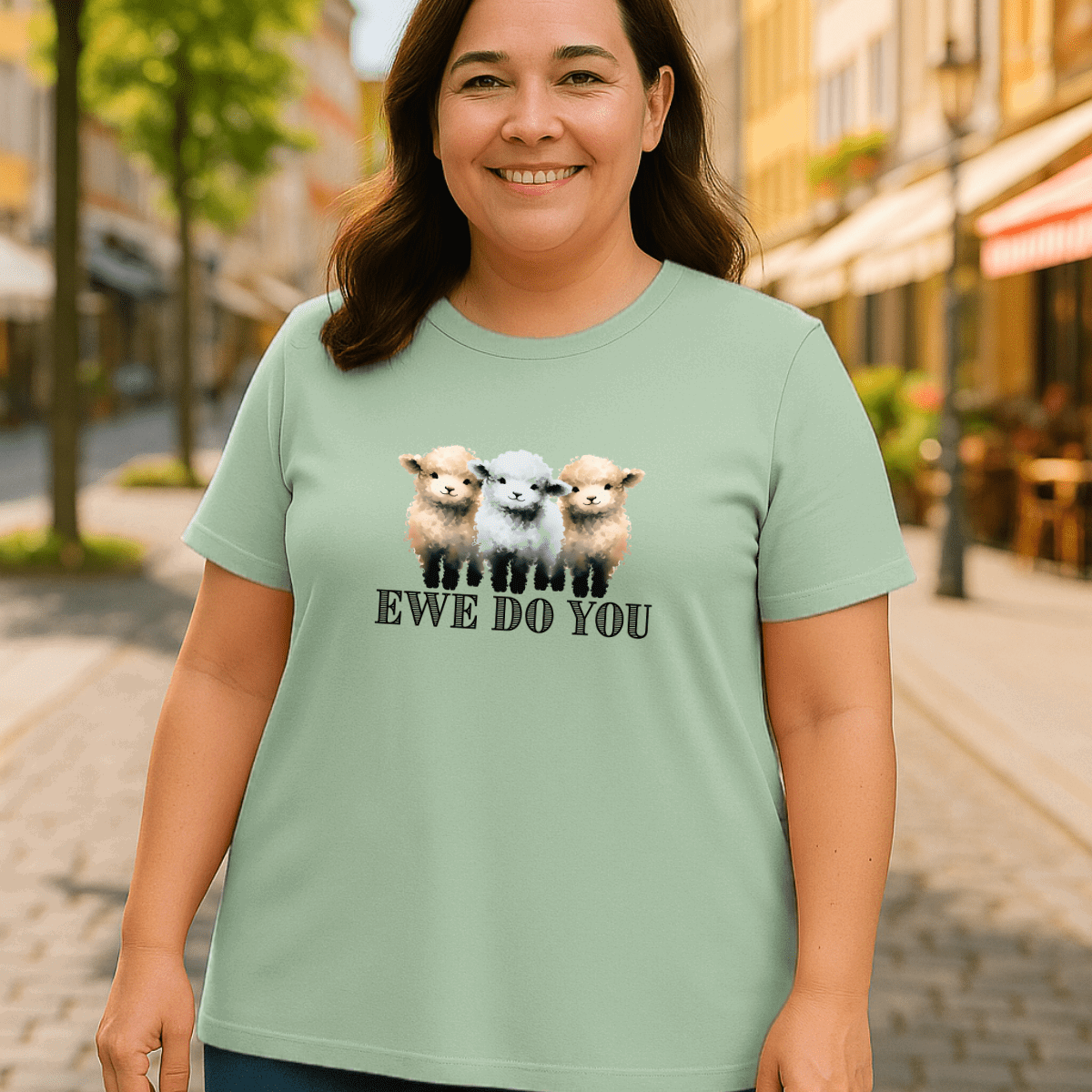 Cotton Long T-shirt Sheep “Ewe Do You” - FullFab