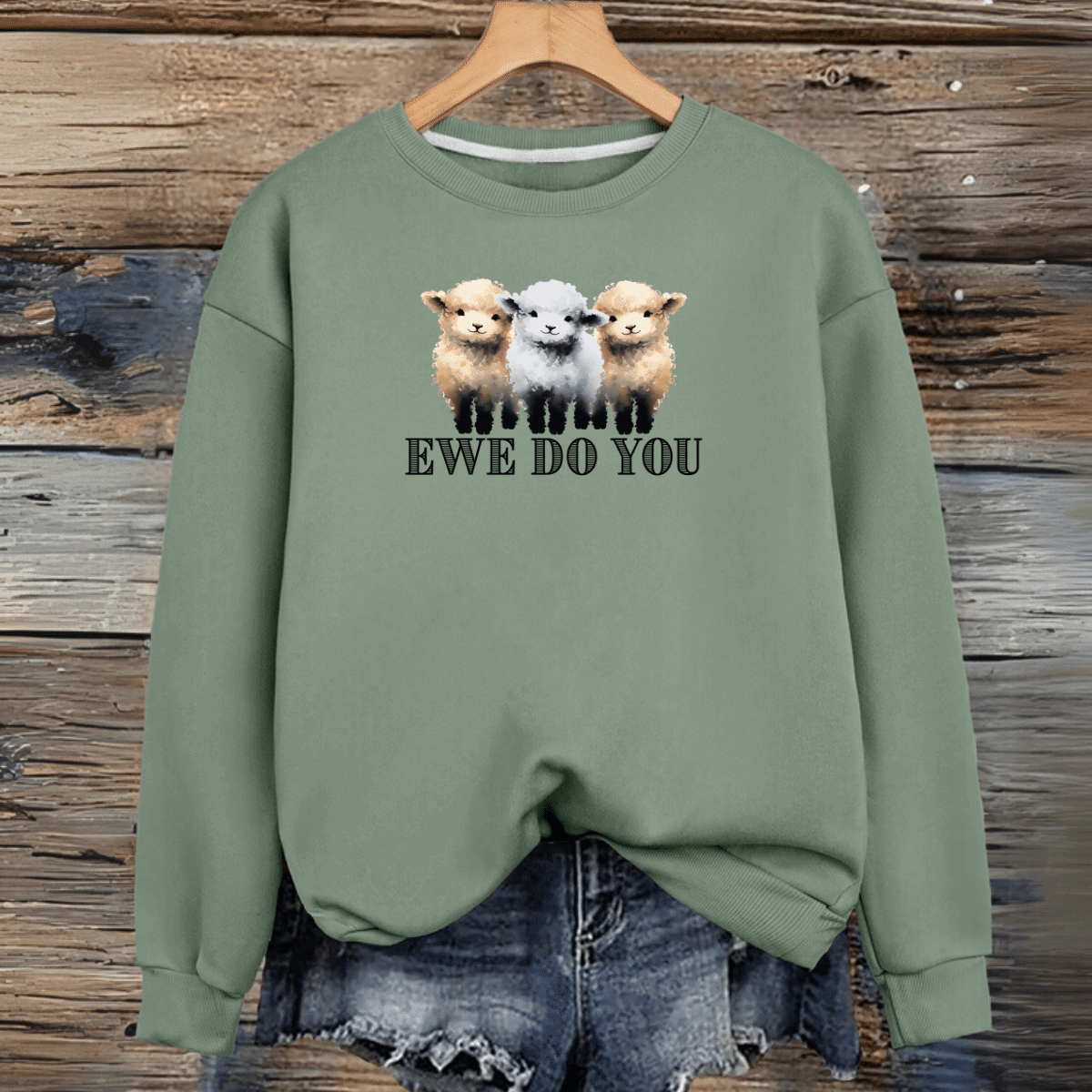 Cotton Sweatshirt Sheep “Ewe Do You” - FullFab