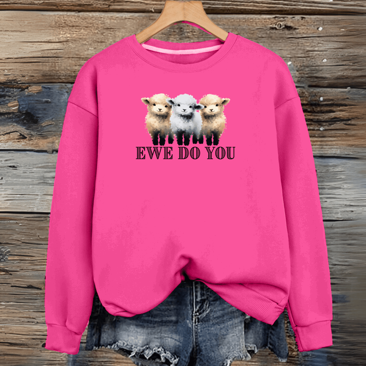 Cotton Sweatshirt Sheep “Ewe Do You” - FullFab