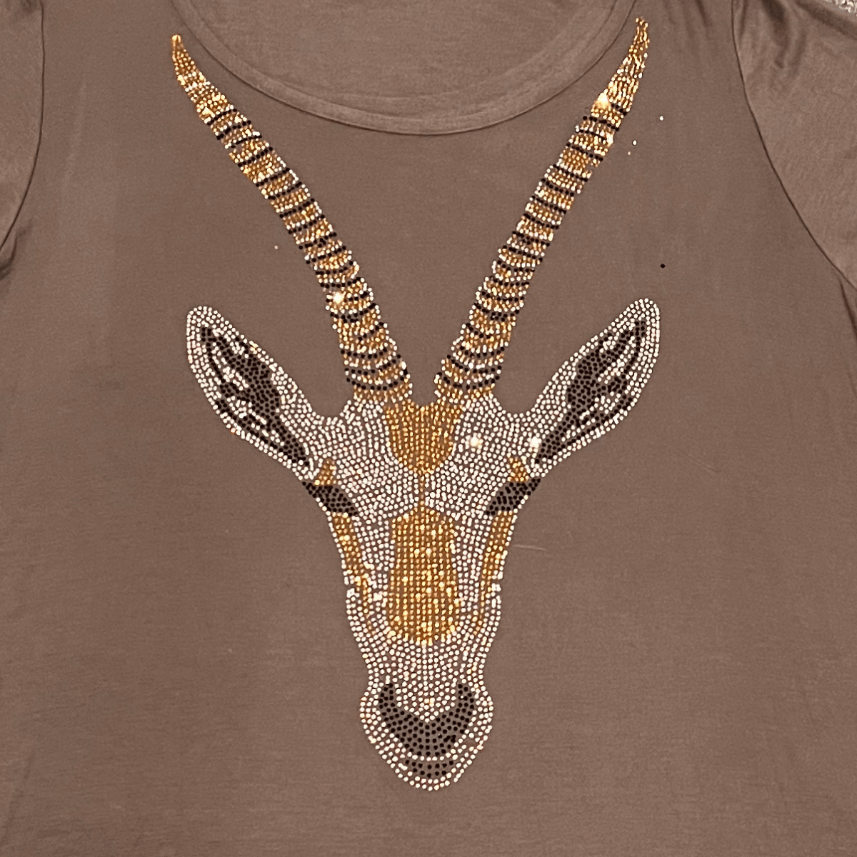 Dipped Hem Diamanté Gazelle Top - FullFab