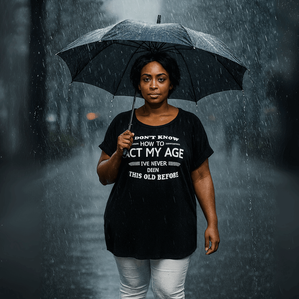 Dipped Hem T-Shirt with Bold Slogan for Plus-Size Women - RockThoseCurves - FullFab