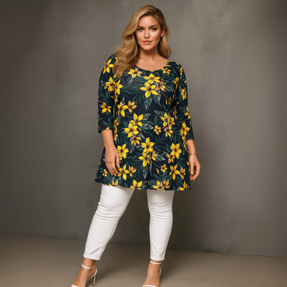 Dark Teal Yellow Swing Top - FullFab