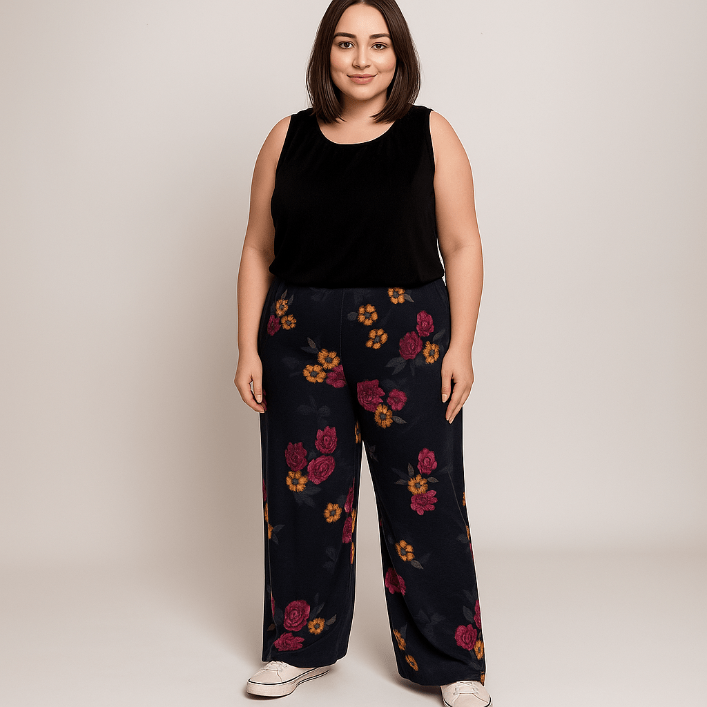 Floral Wide Leg Palazzo Trousers - FullFab