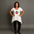 Fun Dog Face Long Length Hanky Hem Swing Top - FullFab