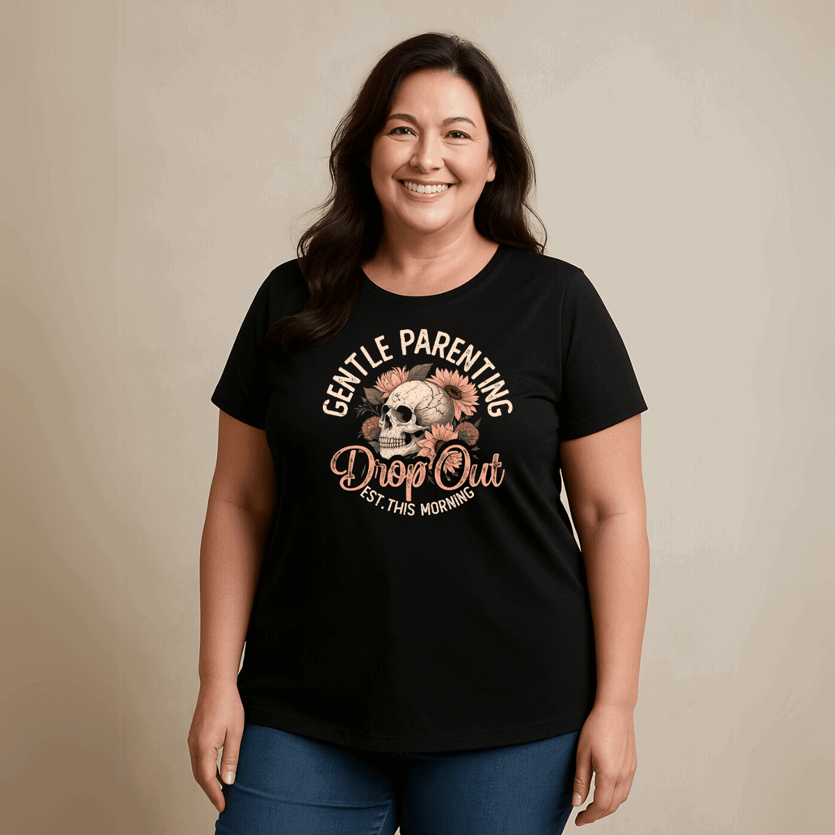 “Gentle Parenting Drop Out” Cotton T-shirt - FullFab