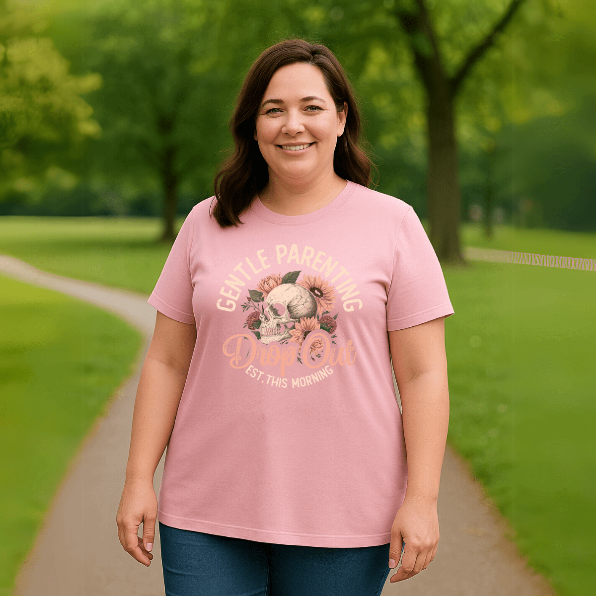 “Gentle Parenting Drop Out” Cotton T-shirt - FullFab