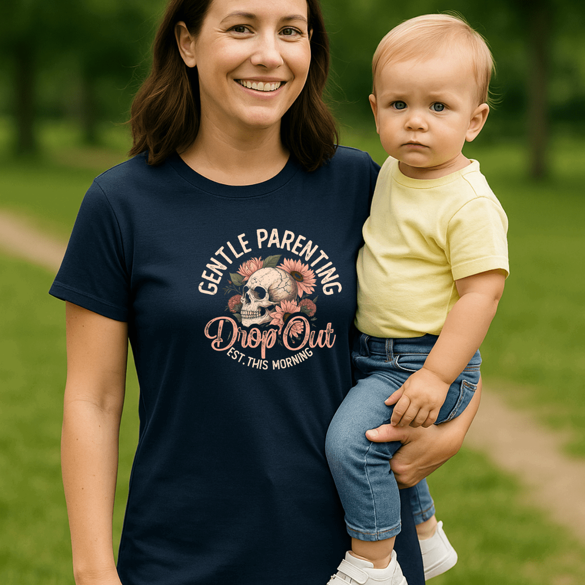 “Gentle Parenting Drop Out” Cotton T-shirt - FullFab