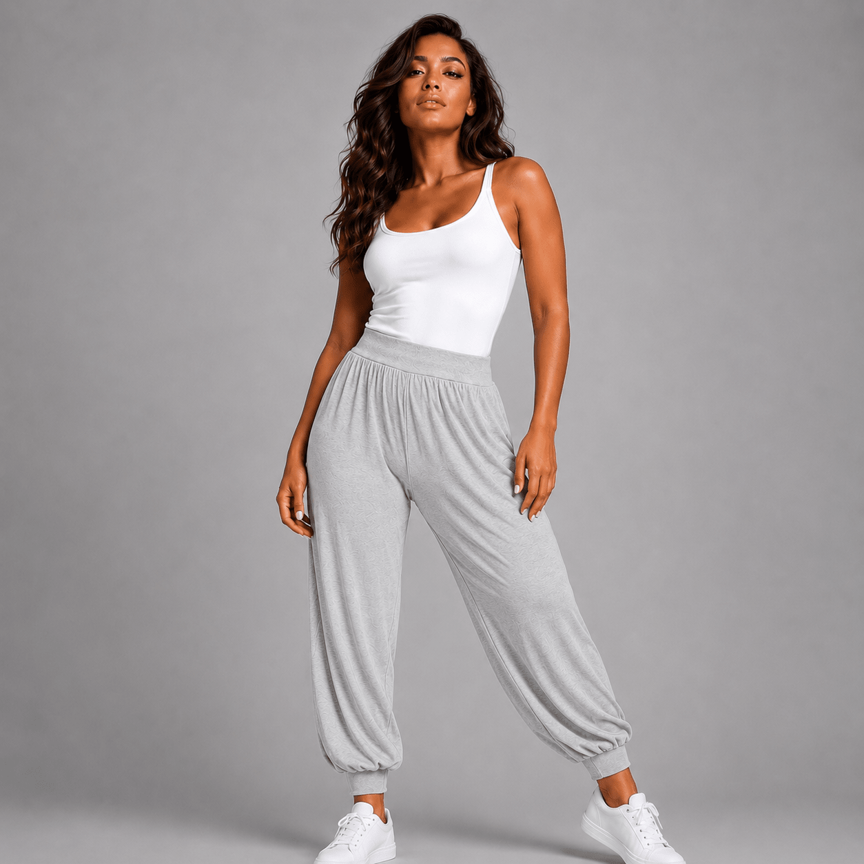 Soft Stretchy High Waist Harem Pants - FullFab