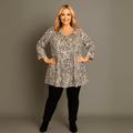 Grey Bronze 3/4 Sleeve Swing Top - FullFab
