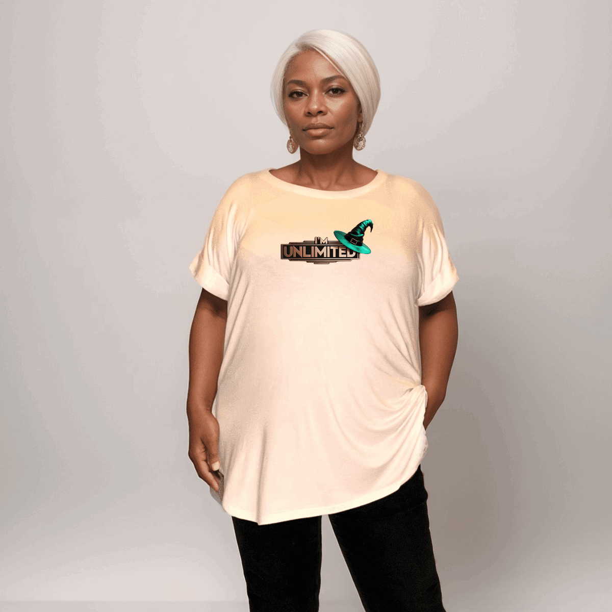 I'M UNLIMITED DIPPED HEM T-SHIRT - FullFab