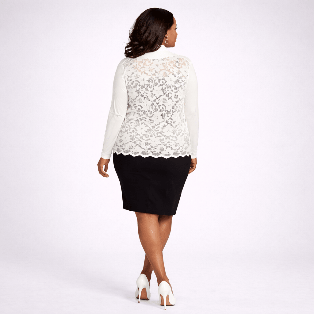 Scallop Hem Lace Back Open Front Cardigan - FullFab