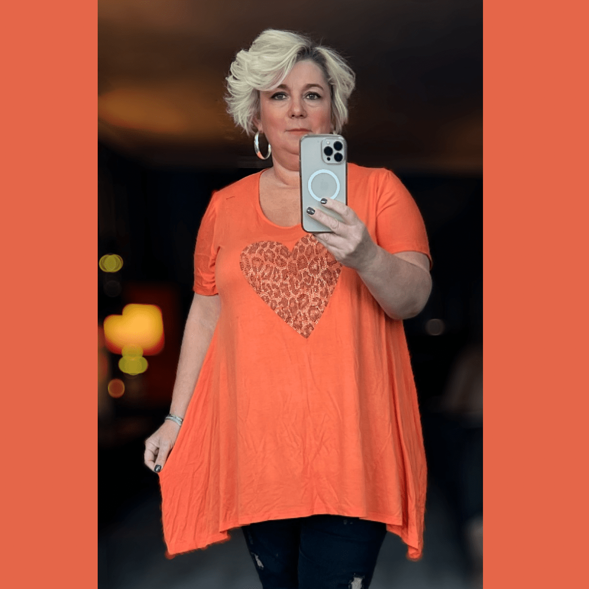 STUDDED HEART HANKY HEM LONG TOP - FullFab