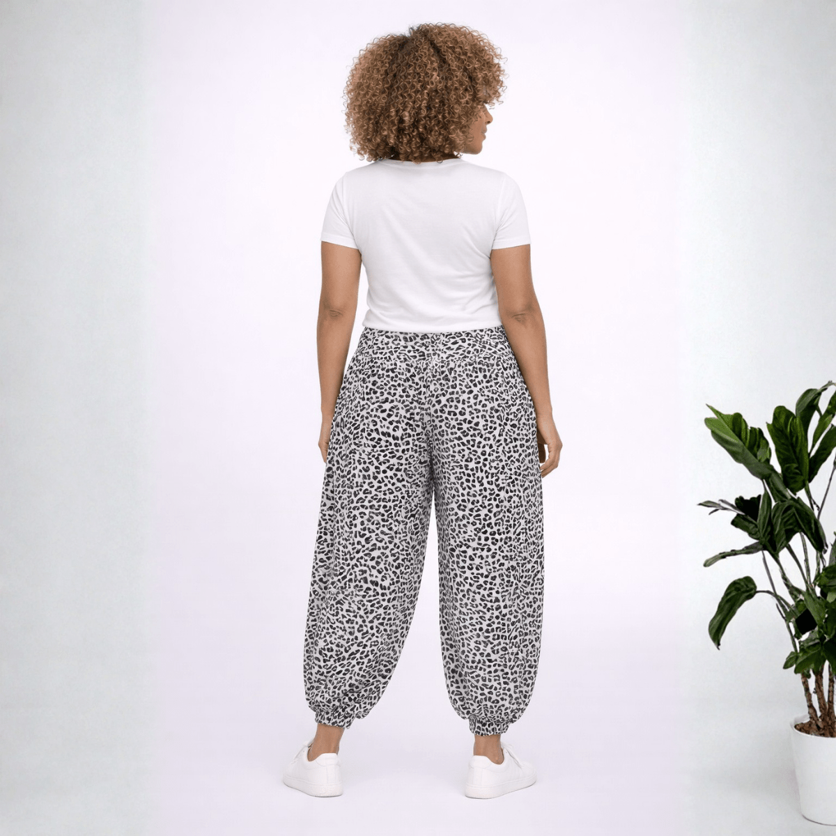Leopard Print High Waist Harem Pants - FullFab
