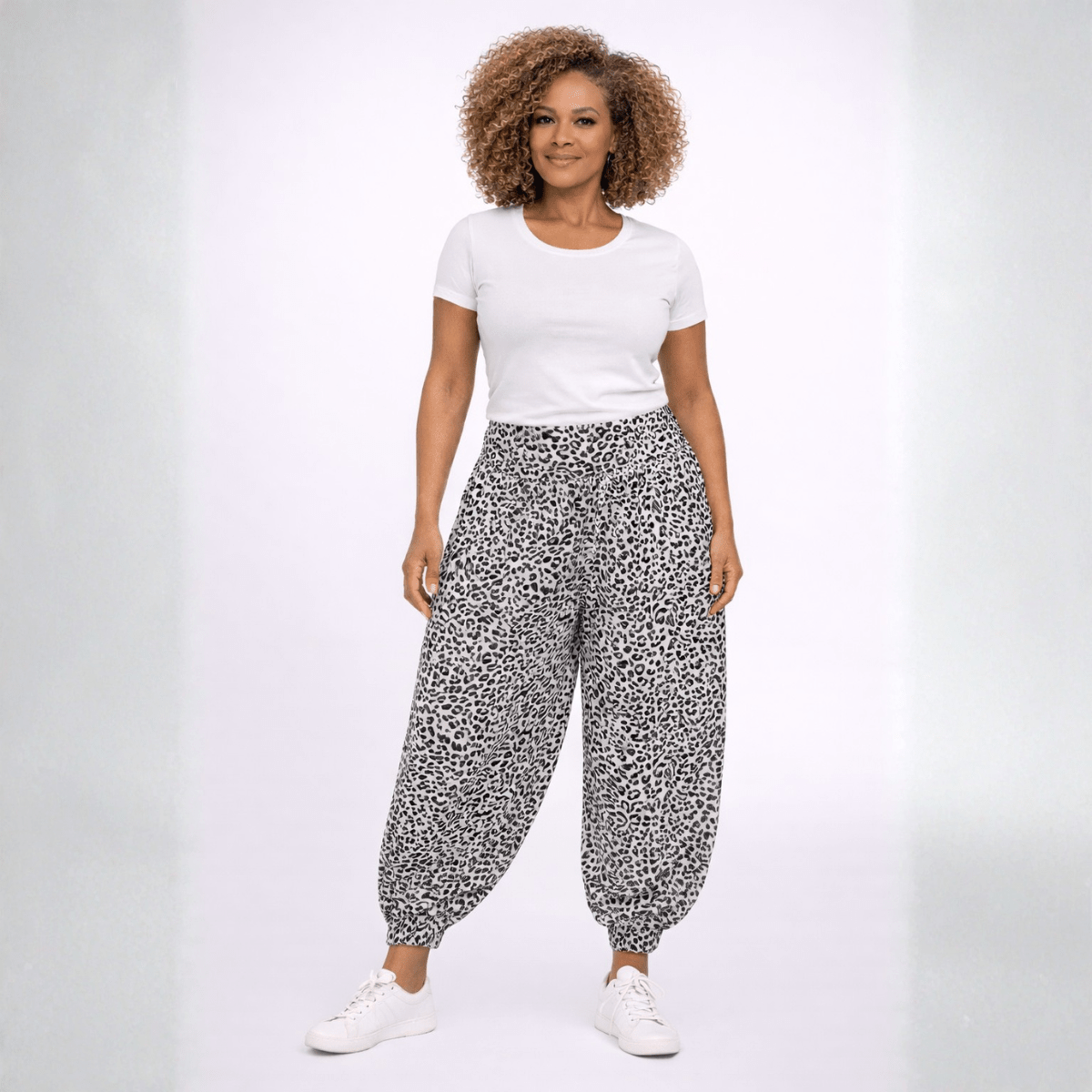 Leopard Print High Waist Harem Pants - FullFab