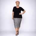 Leopard Print Short Sleeve Dress with Overlay Top - FullFab