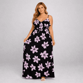 Lilac Floral Print V Frilled Top Maxi Dress - FullFab