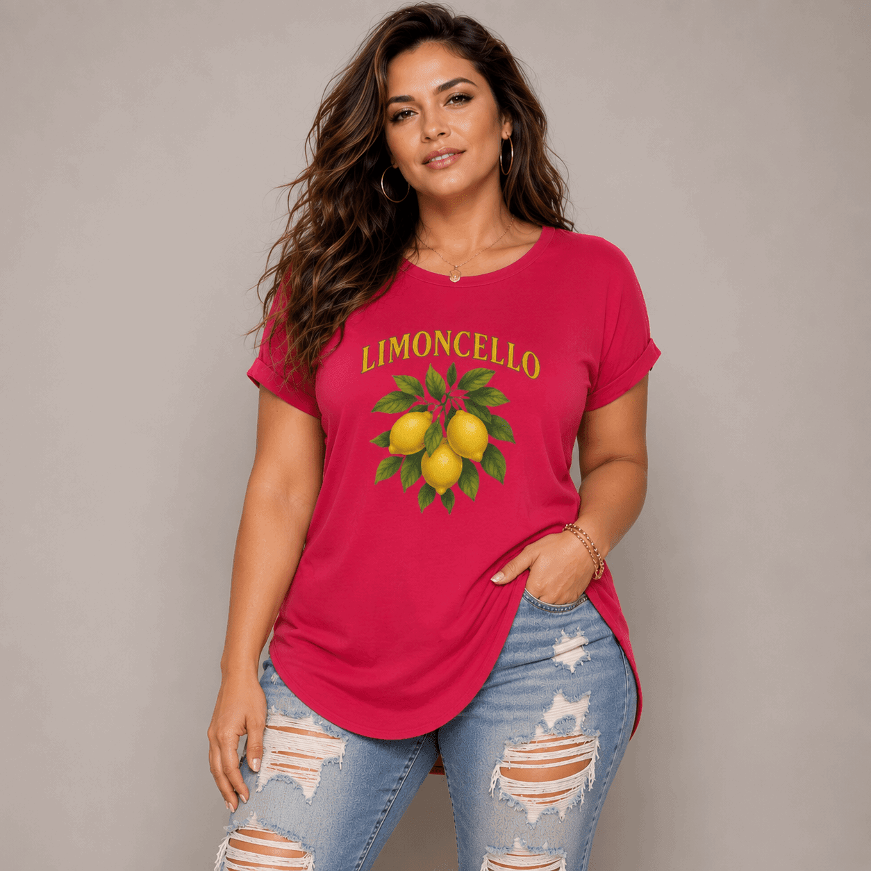 Limoncello Dipped Hem T-Shirt - FullFab