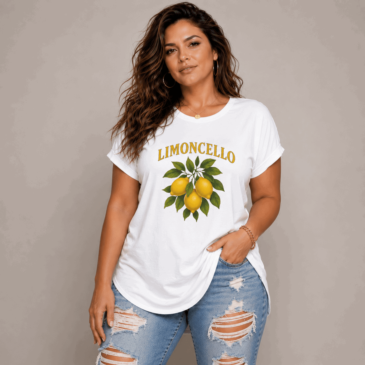 Limoncello Dipped Hem T-Shirt - FullFab