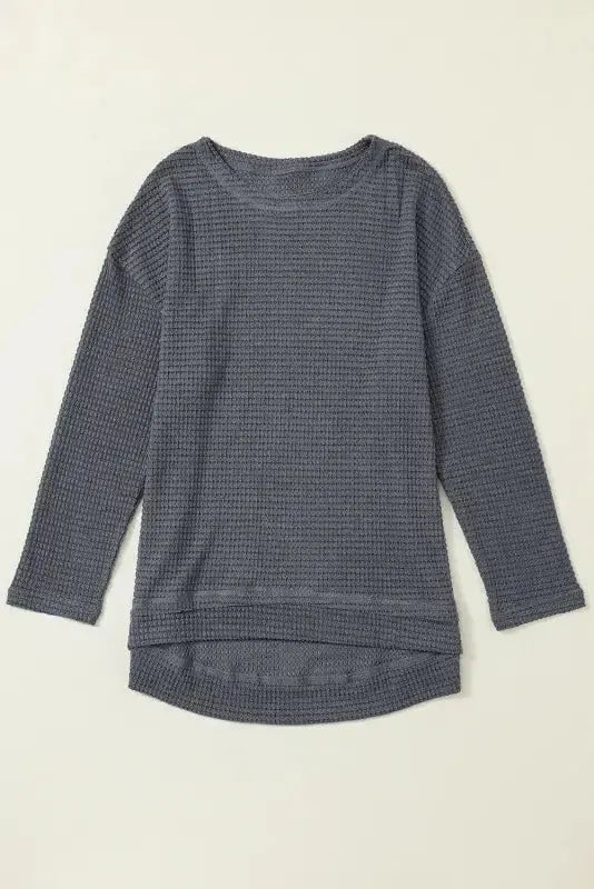 Moss Green Textured Knit Top | Plus Size Long Sleeve - FullFab