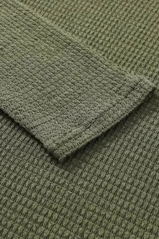 Moss Green Textured Knit Top | Plus Size Long Sleeve - FullFab