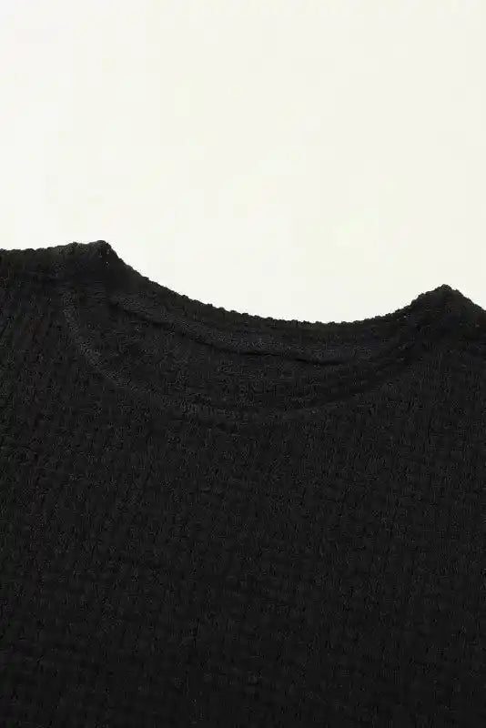 Moss Green Textured Knit Top | Plus Size Long Sleeve - FullFab