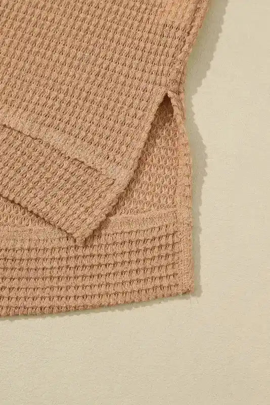 Moss Green Textured Knit Top | Plus Size Long Sleeve - FullFab