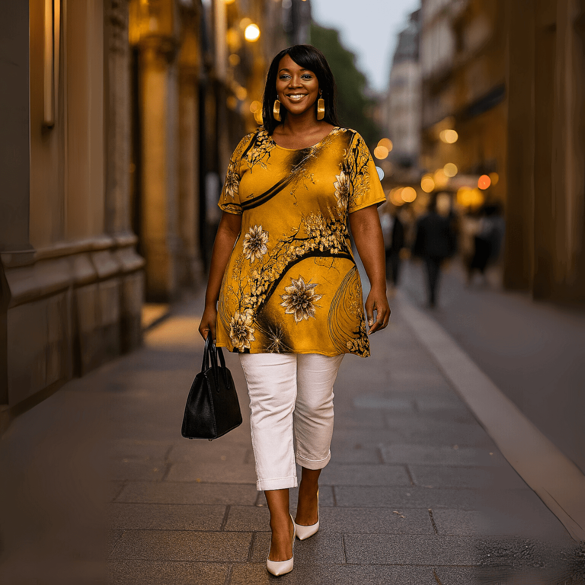 Mustard Floral Swing Top - FullFab