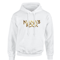 Nana's Rock white hoodie featuring a gold graphic design.