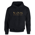 Nanas hoodie in black featuring a stylish gold logo that reads 'Nanas Rock Those Curves'.