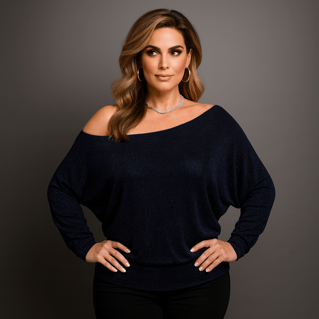 Sparkly Shimmer Off Shoulder Bardot Top - FullFab
