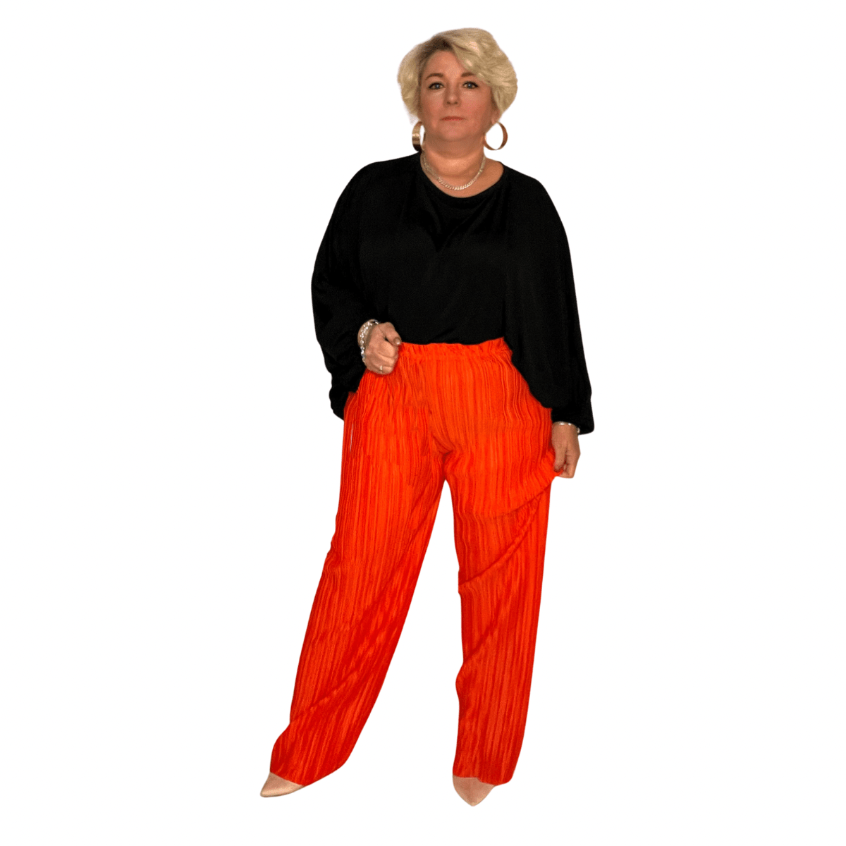 ROCKTHOSECURVES CRINKLE PLEATED ELASTIC WAIST TROUSERS - FullFab