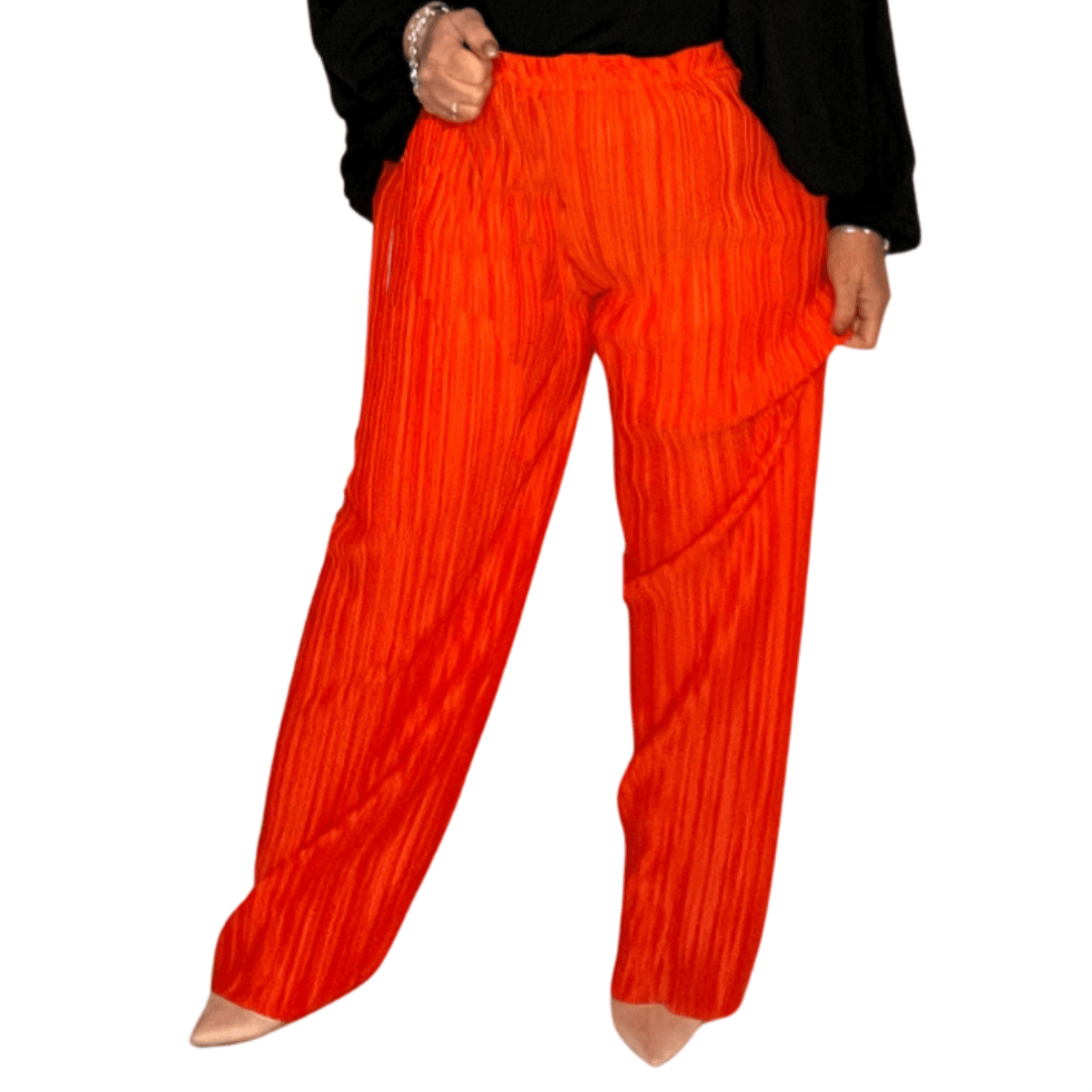 ROCKTHOSECURVES CRINKLE PLEATED ELASTIC WAIST TROUSERS - FullFab