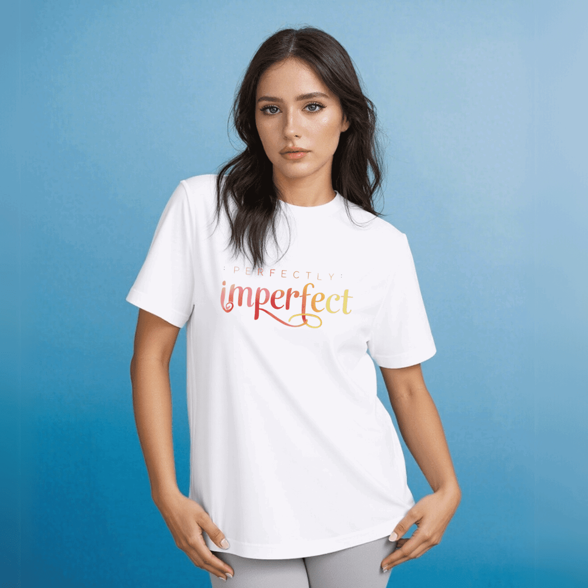 “Perfectly Imperfect” Logo Cotton Tee T-Shirt - FullFab